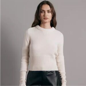 Rag & Bone 100% cream Cashmere Pierce Crew Sweater Classic Crewneck Women's XXS